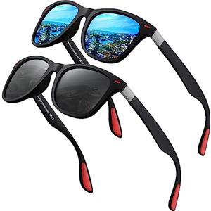 Perfectmiaoxuan Occhiali da Sole da Uomo Donna Polarizzati Protezione UV400 per Viaggio di vacanza guidare pesca trekking Infrangibili Notturna Antiriflesso Guida
