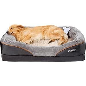 JOYELF, Cuccia ortopedica per cani in memory foam con copertura rimovibile e lavabile, con giocattolo con sonaglio