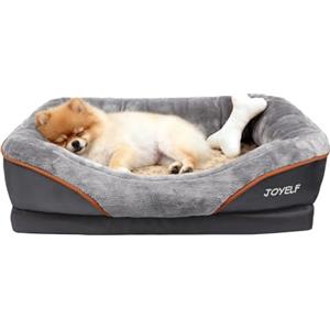 JOYELF, Cuccia ortopedica per cani in memory foam con copertura rimovibile e lavabile, con giocattolo con sonaglio