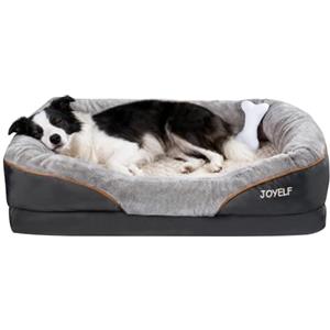 JOYELF, Cuccia ortopedica per cani in memory foam con copertura rimovibile e lavabile, con giocattolo con sonaglio