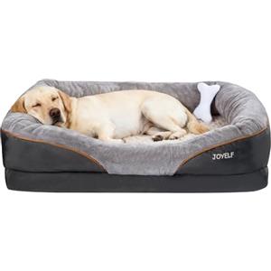 JOYELF Letto per cani ortopedico XXL per animali da compagnia in memory foam con fodera lavabile rimovibile e giocattolo che scricchiola come regalo