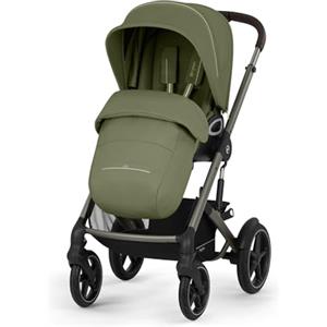 CYBEX Gold TALOS S LUX Passeggino, Dalla Nascita Fino a 22 kg (Circa 4 Anni), Con Sospensioni Fuoristrada, Maniglione Regolabile e Posizione Reclinabile Ergonomica, Moss Green