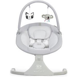 Kinderkraft Elettrica Altalena LULI 2 in 1 Grigio - Sdraietta Neonati con Dondolo Automatico, Giostrina e 12 Melodie