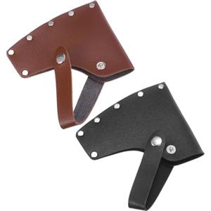 M METERXITY 2-Pezzi Fodero per Accetta, Fodero in Pelle per Accetta 1,32LB, Copritesta Ascia a Doppio Scatto Portatile per Escursioni Aperto/Lavori Aperto Protettore Lama Accetta Copertura