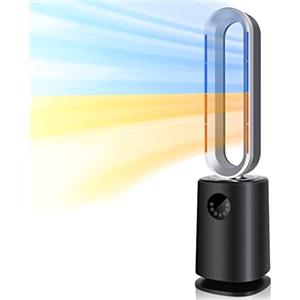 Simple Deluxe Ventilatore senza rotore con purificatore d'aria, ventilatore a torre 3 in 1, ventilatore a colonna 35 pollici con telecomando timer 12H, nero