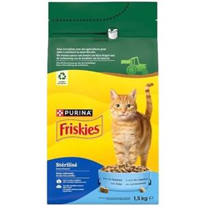 FRISKIES | Gatto | Crocchette complete per Gatto Adulto | Salmone e Verdure | Alimento Completo Ricco di Vitamine e Minerali | Borsa | 1,5 KG