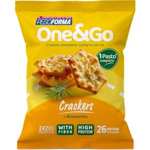 Pesoforma | One&Go Pasto Sostitutivo Crackers al Rosmarino, 60g, 1 Pasto Completo, 242 kcal, High Protein, With Fiber
