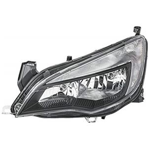 HELLA Faro principale 1EG 010 011-351 per Opel Astra J (P10) - Nero, FF/Alogeno, H7/H7/LED, con luce abbagliante e diurna LED