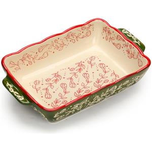 TuYines Pirofila da forno piccola, in ceramica, per 1 persona, con manici in ceramica, piccolo forno per lasagne, tiramisù, stampo da forno