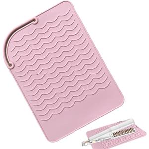 Generic Base resistente al calore, in silicone, protezione per ferro da stiro, cuscinetto per bigodini portatile, protezione termica su superfici sensibili al calore in casa