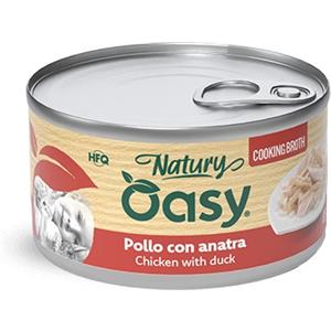 Oasy Gatto Natury Cooking Broth - Pollo con Anatra 85g: Alimento Umido Naturale per Gatti Adulti con Ingredienti di Alta Qualità