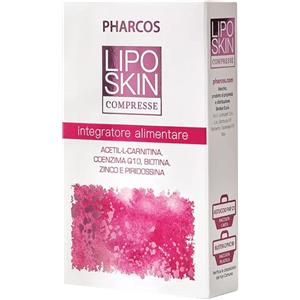Pharcos Liposkin - Integratore alimentare in compresse da 30 con acetil-L-Carnitina, coenzima Q10, biotina, zinco e piridossina