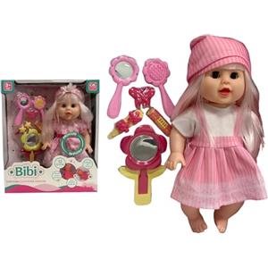 Generico Bambola Parlante Bambolotto Piangente Chiama Mamma Papa' Ride Piange Parla con Biberon 12 Suoni Bambola Grande cm 32 Vestito Casuale Emette Suoni Come Un Vero Bimbo Piange Ride Dice Mamma Papà (b)