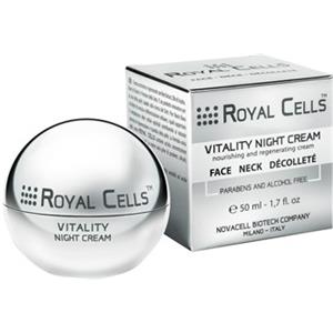 Royal Cells Vitality Night Cream - Crema Notte Nutriente e Rigenerante con Acido Ialuronico e Polvere di Caviale per Viso, Collo e Décolleté - 50 ml