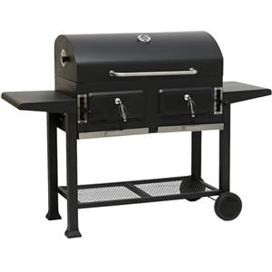 Totò Piccinni BBQ Barbecue grill a carbonella BEPPE GRILL, Doppio Braciere ad Altezza Regolabile, Doppia Griglia Cottura, Ruote (Beppe Grill)