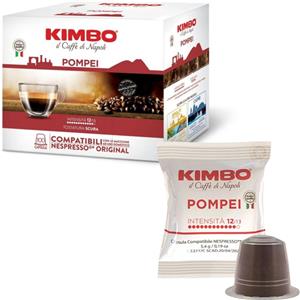 Kimbo Miscela Pompei - 100 Capsule Compatibili Nespresso, Gusto Forte e Deciso con Note di Cioccolato e Spezie