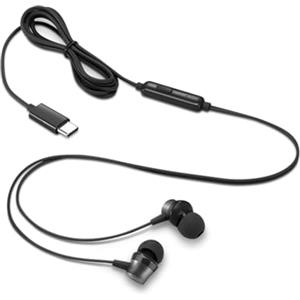 Lenovo USB-C Cuffie In-Ear con controllo multimediale su cavo, Auricolari con Microfono Integrato, Audio Digitale Avanzato, Connessione USB-C Universale Plug & Play, per professionisti in movimento