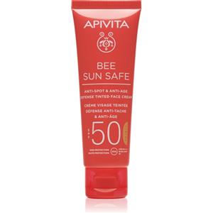 Apivita Bee Sun Safe Crema Viso Colorata SPF50 - Anti-Macchia e Anti-Age, 50 ml