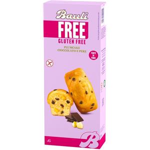 Bauli Plumcake Cioccolato e Pere Senza Glutine - 6 Pezzi da 35 g, Fonte di Fibra e Senza Conservanti