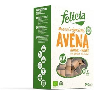 ANDRIANI Felicia Mezzi Rigatoni Avena Bio 340 g - Pasta biologica senza glutine, fonte di ferro e fibre