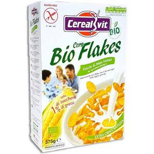 Cerealvit Dietolinea Bio Corn Flakes 375 g - Fiocchi di mais biologici senza zuccheri aggiunti e senza glutine