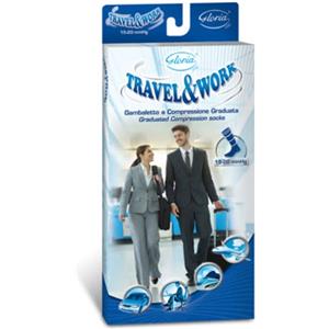 Gloria Travel & Work Gambaletto a Compressione Graduata Nero Taglia 3 - Ideale per Gambe Pesanti e Circolazione