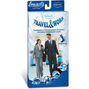 GLORIA MED Gambaletto a Compressione Graduata Travel&Work Nero Taglia 4 per Uomo e Donna