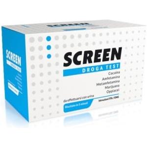 SCREEN Droga Test Urina 5 - Test Monofase per Amfetamina, Metamfetamina, Cocaina, Marijuana e Oppiacei