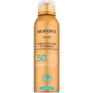 Biopoint Spray Solare Invisibile SPF50 - 150 ml con Acceleratore di Abbronzatura, Senza Oli Minerali e Coloranti, Resistente all'Acqua