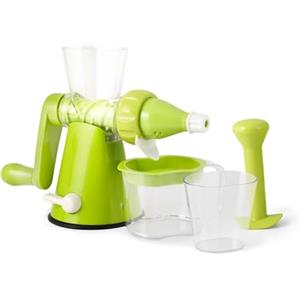 H&H Estrattore Succhi Manuale Verde - Estrattore a Freddo per Frutta e Verdura, Facile da Usare, BPA Free, Lavabile in Lavastoviglie, per Succhi, Frullati e Smoothies