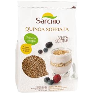Sarchio Quinoa Soffiata 125g - Senza Glutine, Basso Contenuto di Grassi, Ideale per Colazione