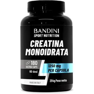Bandini® Creatina Monoidrata 180 Capsule da 3000mg per Dose - Integratore per Allenamento, Palestra e Pre Workout - A base di Creatine Monoidrato e pura al 100%, Ultra Caps di Creatina Micronizzata