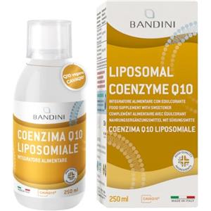 Bandini® Coenzima Q10 Liposomiale 200mg | Ubichinone Coq10 Alto Dosaggio 250ml - CAVAQ10® ad Alta Biodisponibilità, Vegano da Fermentazione del Mais | Coenzyme Q 10 | Migliore Antiossidante | Pelle