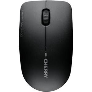 CHERRY MW 2400, Mouse Wireless, Design Simmetrico per Destri e Mancini, 2.4 GHz RF, Sensore Ottico, Certificazione GS, Alimentazione a Batteria, Nero