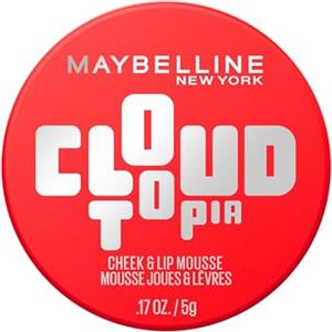 Maybelline New York Blush Mousse Colorata Guance e Labbra, Fino a 14 Ore di Colore*, Formula Ultra Pigmentata, Finish Blur-Matte, Texture Leggera, Cloudtopia, Tonalità: 03 Divine Crimson, 5g