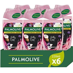Palmolive bagnoschiuma Thermal Spa Silky Oil | Gel doccia con olio di Cocco e Lavanda | Docciashiuma profumato | Dermatologicamente testato, 220 ml (Confezione da 6)