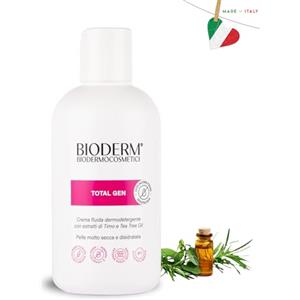 BIODERM BIODERMOCOSMETICI BioDerm Total Gen Detergente Senza Risciacquo Arricchito con Timo e Tea Tree Oil 300 ml - Crema Idratante per Pelle Secca e Impoverita di Adulti Anziani Allettati e Incontinenti - Per Pelle Fragile