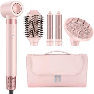 MESCOMB Hair Styler 5 in 1 Asciugacapelli con Diffusore, 110000 RPM Multifunzione Asciugatura Rapida, Nessun Danno Termico con Ricci, Liscio Volume Con Scatola Portaoggetti Adatto per Fare Regali