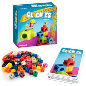 Miniland Gioco da tavolo "Topo Top Clickies - Gioco da tavolo educativo per bambini +6 anni - Sfide con carte e policubi - Creatività, velocità e divertimento in famiglia