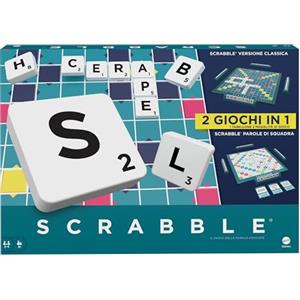 Mattel Games Scrabble - Il gioco da tavolo delle parole, nuova versione con doppio tabellone e modalità Parole di Squadra, include 50 Obiettivi, edizione italiana, 8+ anni, HXW03