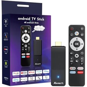 GREVA Android TV Stick 4K Ultra HD Streaming Dispositivo di Streaming, Ultimo Android 14.0 TV Stick Box 2GB 16GB HDR/AV1/2.4G/5G WiFi/BT 5.0, Smart Streaming Media Player con assistente vocale, colore