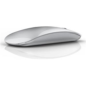 Uiosmuph U30 Mouse Wireless Bluetooth, Ricaricabile Mouse Wireless (BT5.1+ BT5.1+ USB) Silenzioso Mouse Senza Fili per Laptop/MacBook/Android/PC/Mac, Argento