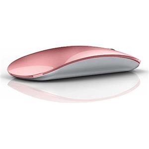 Uiosmuph U30 Mouse Wireless Bluetooth, Ricaricabile Mouse Wireless (BT5.1+ BT5.1+ USB) Silenzioso Mouse Senza Fili per Laptop/MacBook/Android/PC/Mac, Rose Gold