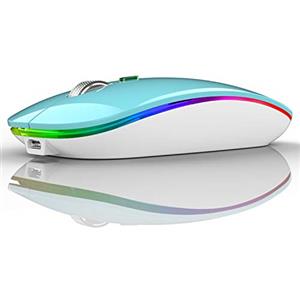 Uiosmuph Mouse Senza Fili Bluetooth, BT5.1+BT5.0+2.4G Ricaricabile Mouse Senza Fili Ottico Piccolo Portatile con Mouse USB per per Notebook, PC, Laptop, MacBook, Computer (Blu)