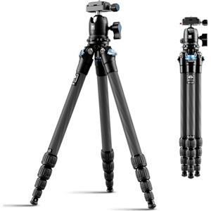 SIRUI 127cm Treppiede Fotocamera Carbonio Fibra AM-225, Portatile Treppiede da Viaggio con Testa a Sfera B-00K e Piastra a Sgancio Rapido, Cavalletto Fotografico per Videocamera, Carico Massimo 6KG
