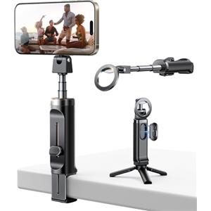 JOYROOM MagSafe Treppiede Smartphone All-in-1 Viaggio Accessori Utili Girevole a 360° Estensibile Selfie Stick con Treppiede e Telecomando Cellulare Supporto per iPhone Samsung Android