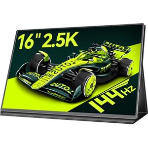 EVICIV Monitor Portatile 2.5K 144Hz 16" QLED 150% sRGB 2000:1 500Nits 2560 * 1600 Mobile Display Corpo in lega di alluminiocon con VESA & Custodia Protettiva, Schermo da Gioco per PC/Laptop/Telefon