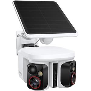 Baseus Security X1 Pro Telecamera di sorveglianza esterna - prima telecamera di monitoraggio intelligente, monitoraggio a 300°, visione notturna, batteria solare con rilevamento AI, pattuglia
