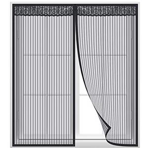 Anpro Zanzariera magnetica per finestre con magneti, 100 x 140 cm, nero