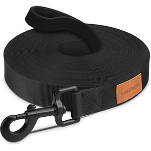 Looxmeer Guinzaglio Addestramento per Cani, Guinzaglio per Cani 3 m/5M/10M/15M/20M/25M/30M con Maniglia Imbottita, Moschettone e Custodia, Resistente e Leggero per Tutti Cane per Allenamento, Corsa